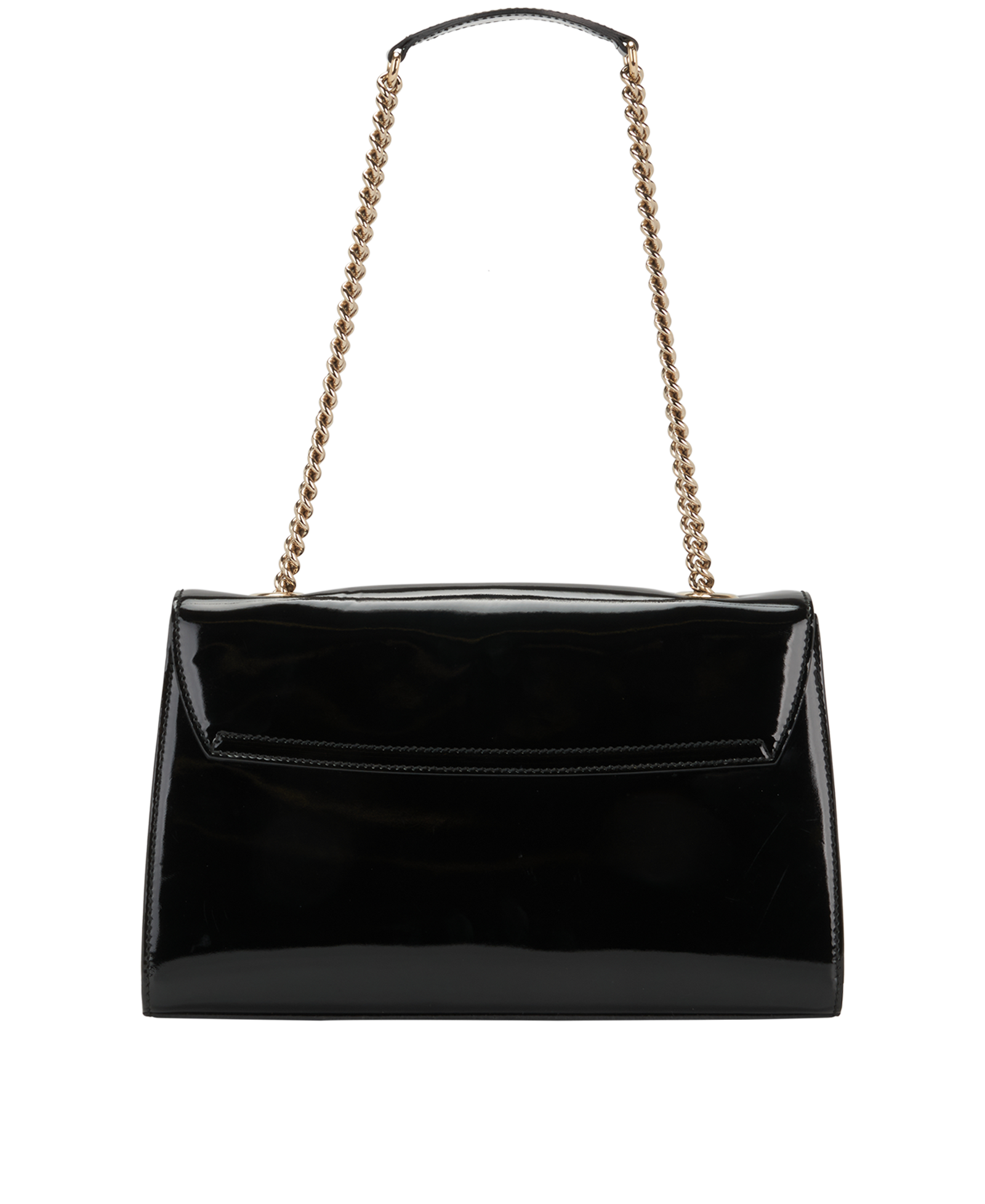 Medium Emily, &pound;495, Handbags, Black, Patent Leather, Back view